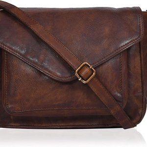 Genuine Leather Classic Flapover Crossbody Purse for Women Small Cute Tote/Bag